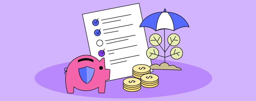 A graphic of a piggy bank with a credit union symbol on it sitting next to a checklist representing credit union growth strategies.