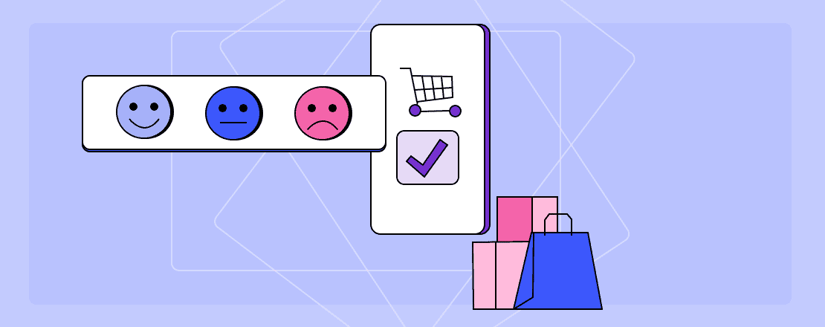 A graphic of three faces going from sad to happy represents how to improve the shopper experience