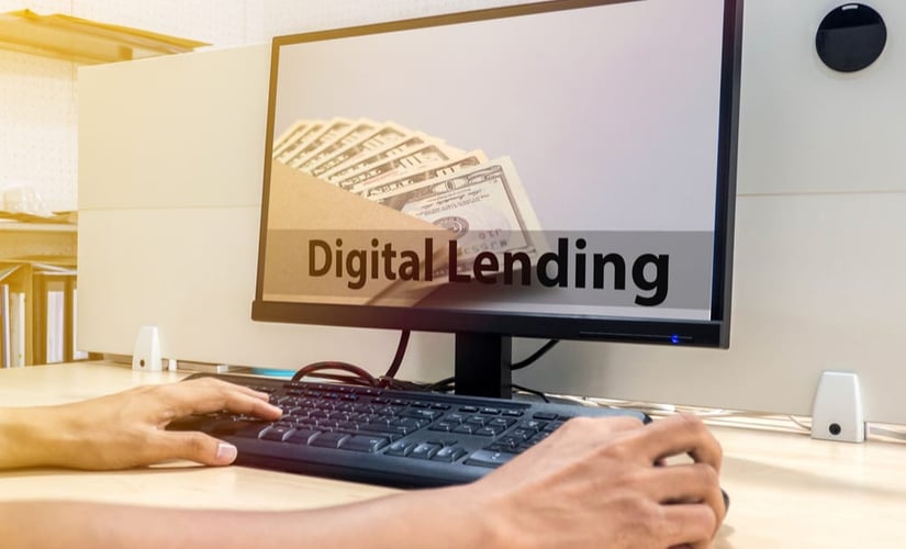 Online consumer using digital lending at the point of sale.