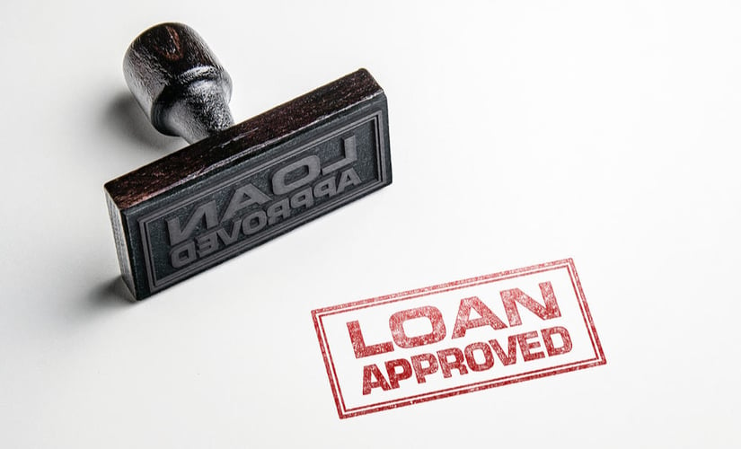 Rubber loan approved stamp